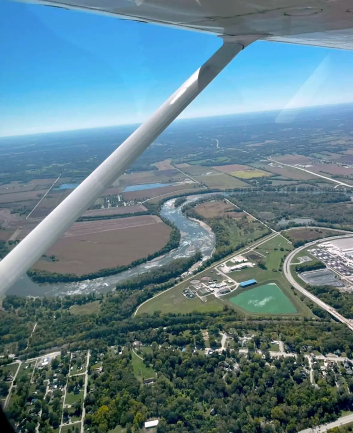 Elite Flight Training student flying a plane during a flight exam